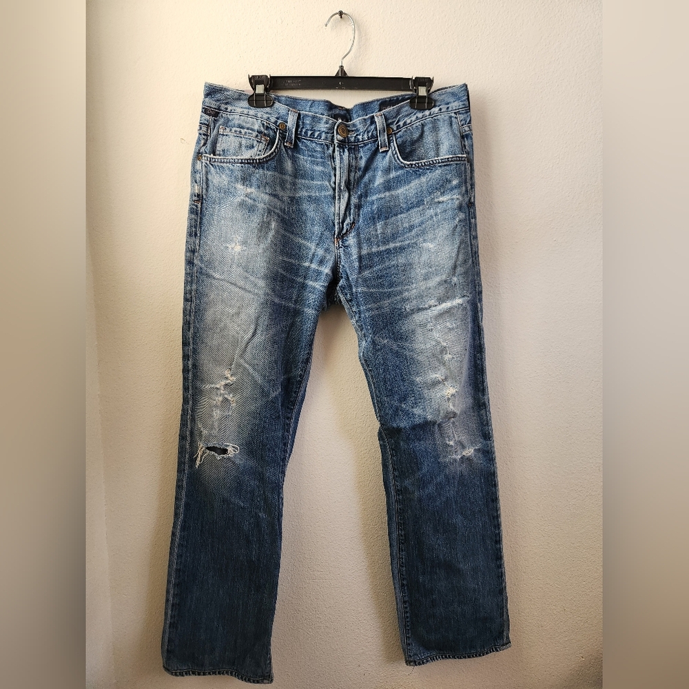 COH Citizens Of Humanity Sid Jeans Straight‎ Leg Mens Denim Distressed Size 36
